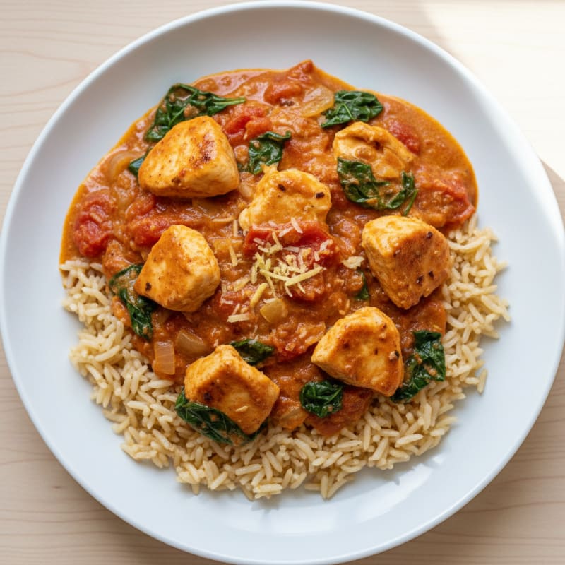Creamy Tomato Chicken Masala with Basmati