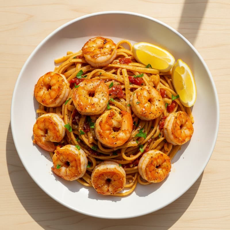 Spicy Calabrian Chili Shrimp Linguine