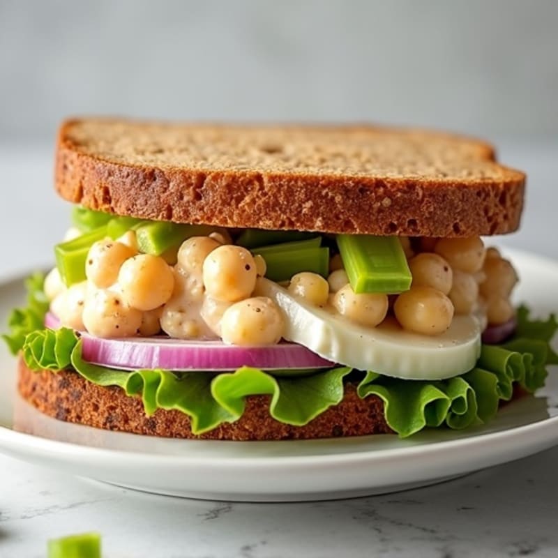 Fresh Creamy Chickpea Salad Sandwich