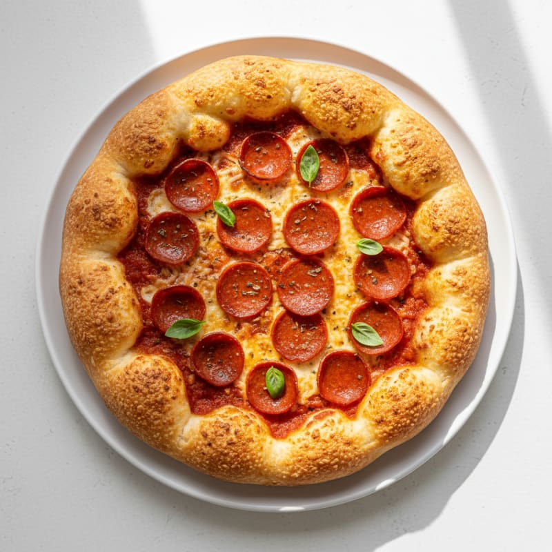 Crispy Pepperoni Stuffed Crust Pizza