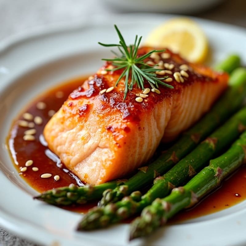 Crispy Teriyaki Salmon with Roasted Asparagus