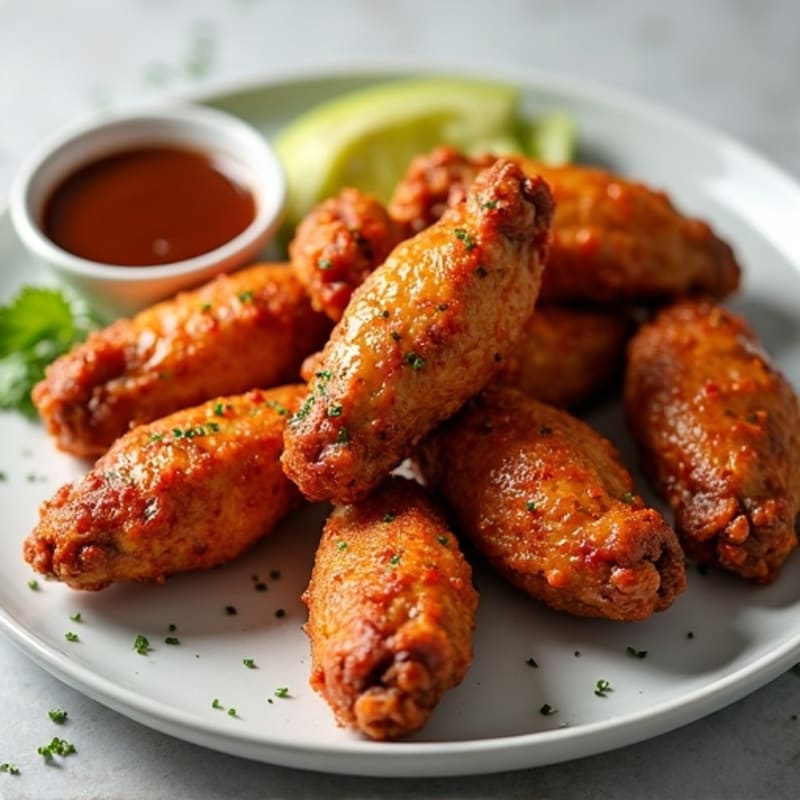 Crispy Air-Fried Spicy BBQ Chicken Wings