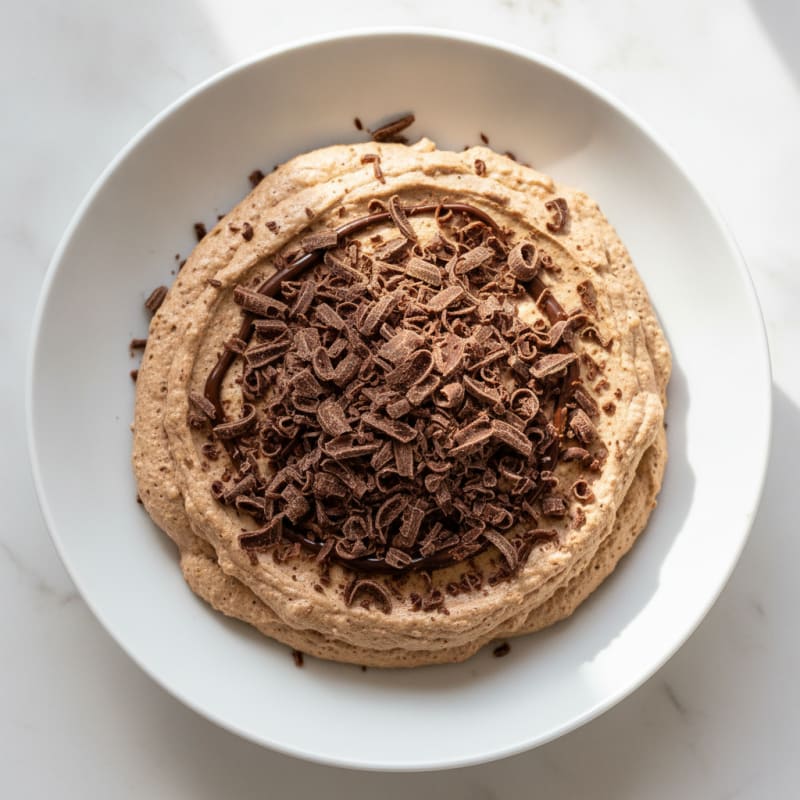 Greek Yogurt Protein Mousse with Dark Chocolate Shavings