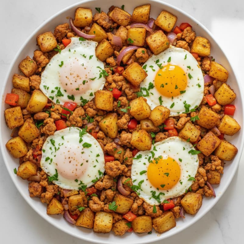 Sheet Pan Roasted Eggs and Potatoes