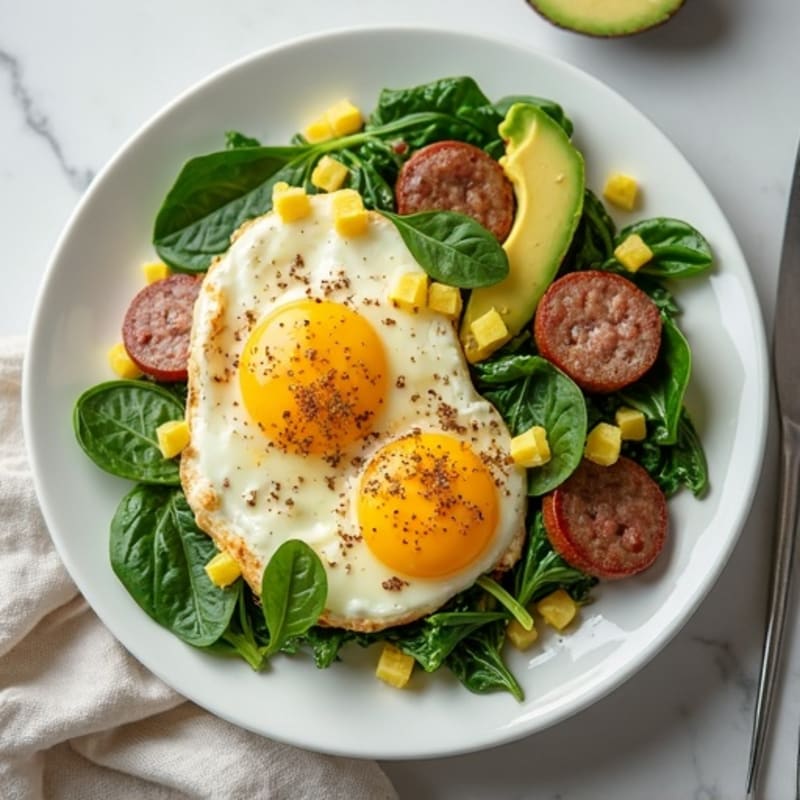 Egg White and Turkey Sausage Scramble with Spinach
