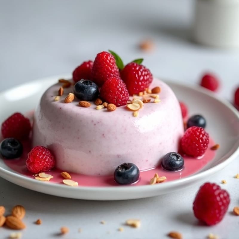 Greek Yogurt Protein Mousse with Mixed Berries