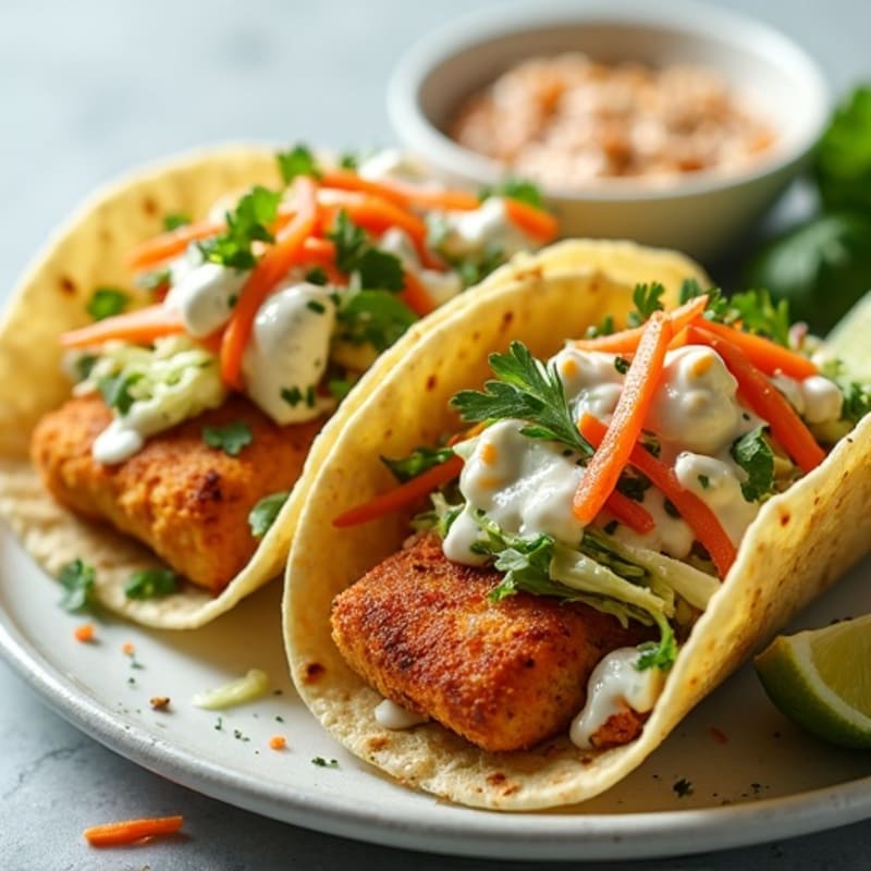 Baked Crispy Fish Tacos with Fresh Slaw