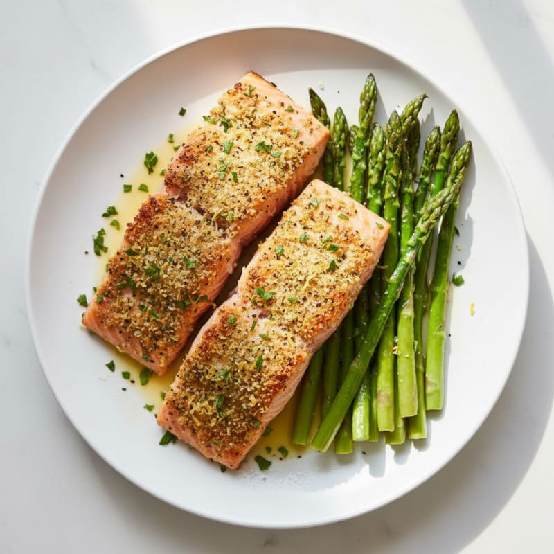 Lemon Herb Baked Salmon with Asparagus