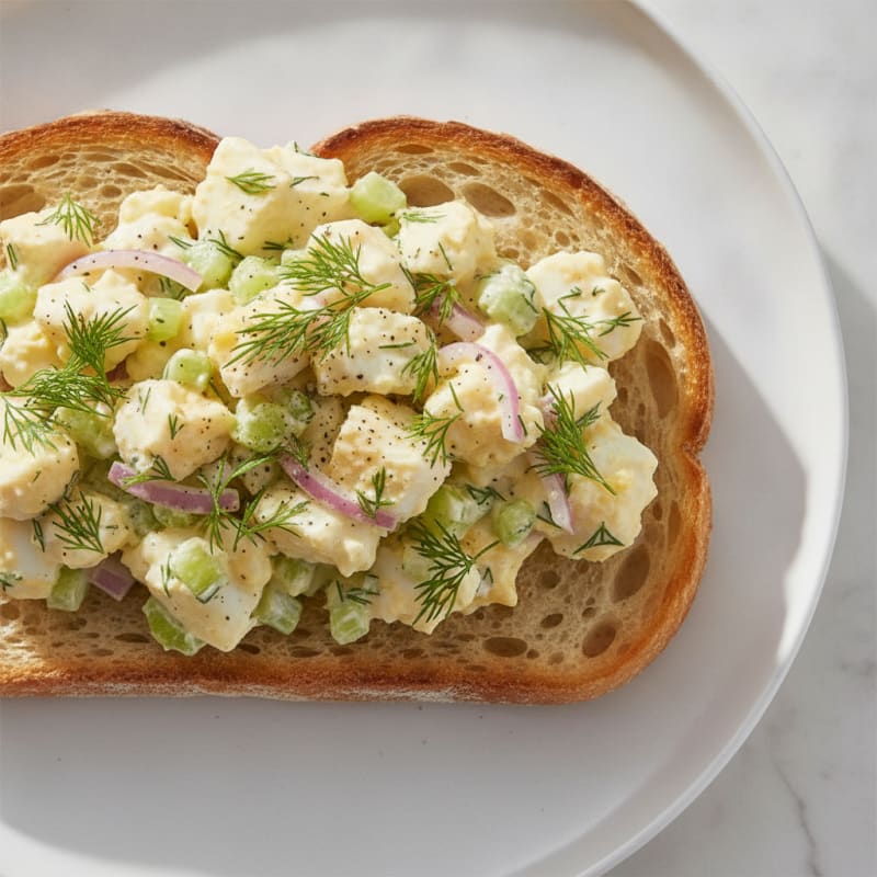 Dill Egg Salad on Toasted Sourdough