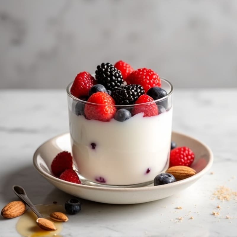 Creamy Greek Yogurt Parfait with Mixed Berries and Almonds
