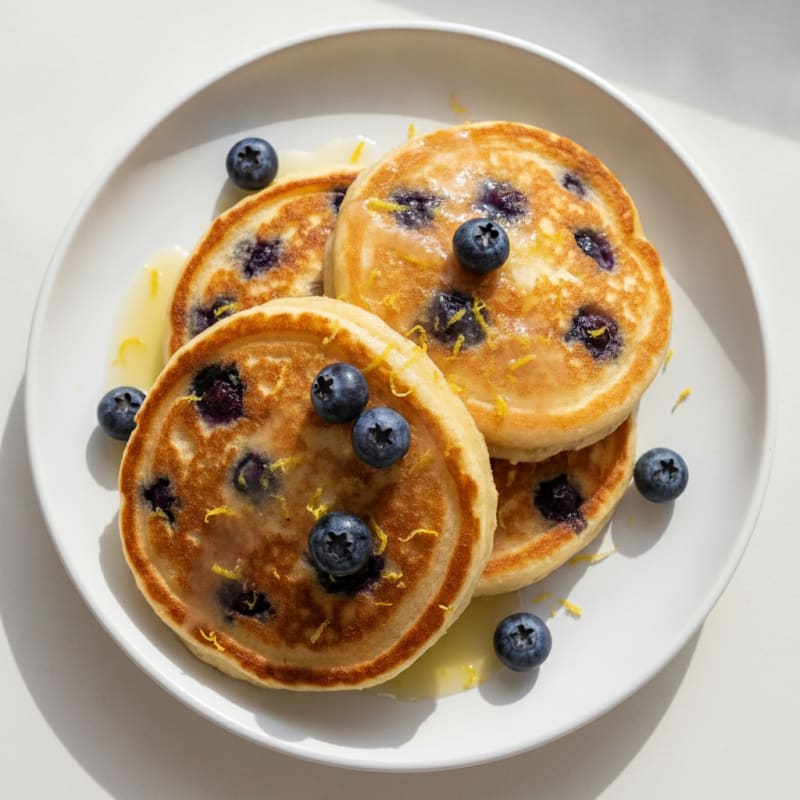 Blueberry Ricotta Pancakes with Lemon Zest