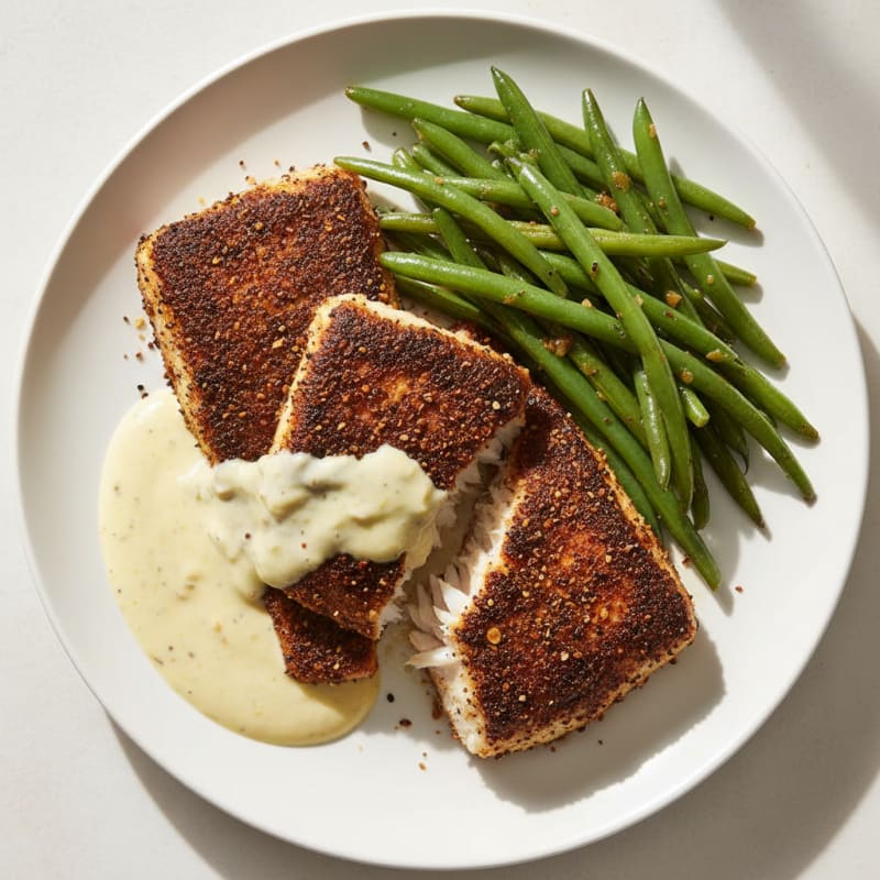 Cajun Blackened Catfish with Lemon Aioli
