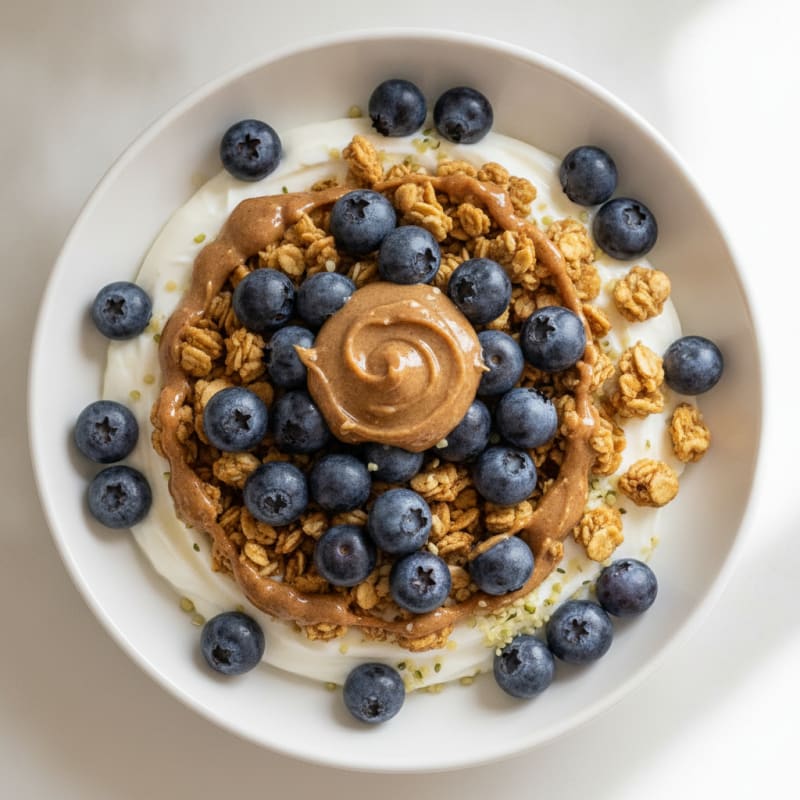 Creamy Greek Yogurt Bowl with Protein Granola and Berries