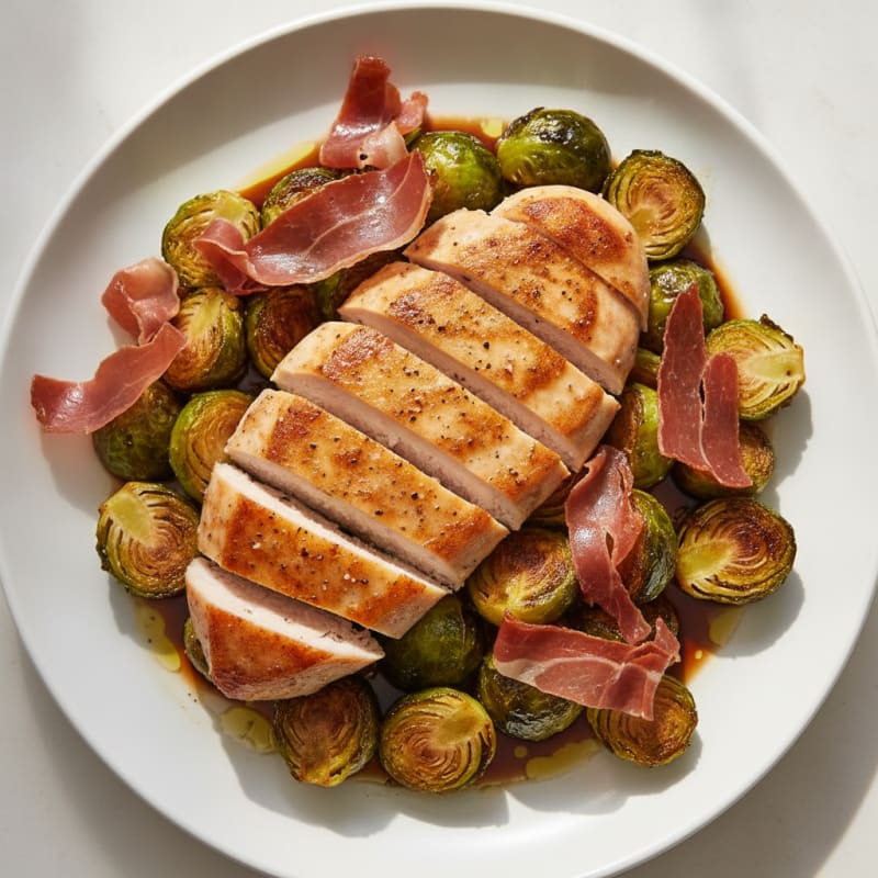 Balsamic-Glazed Brussels Sprouts with Prosciutto