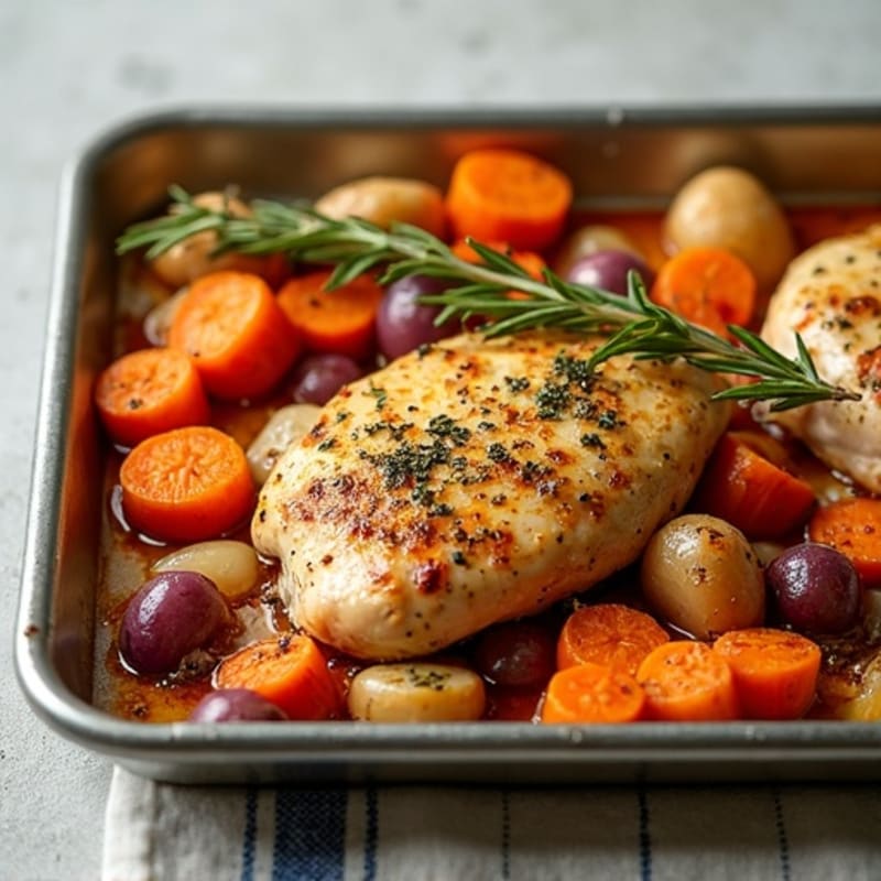 Sheet Pan Herb-Roasted Chicken and Root Vegetables