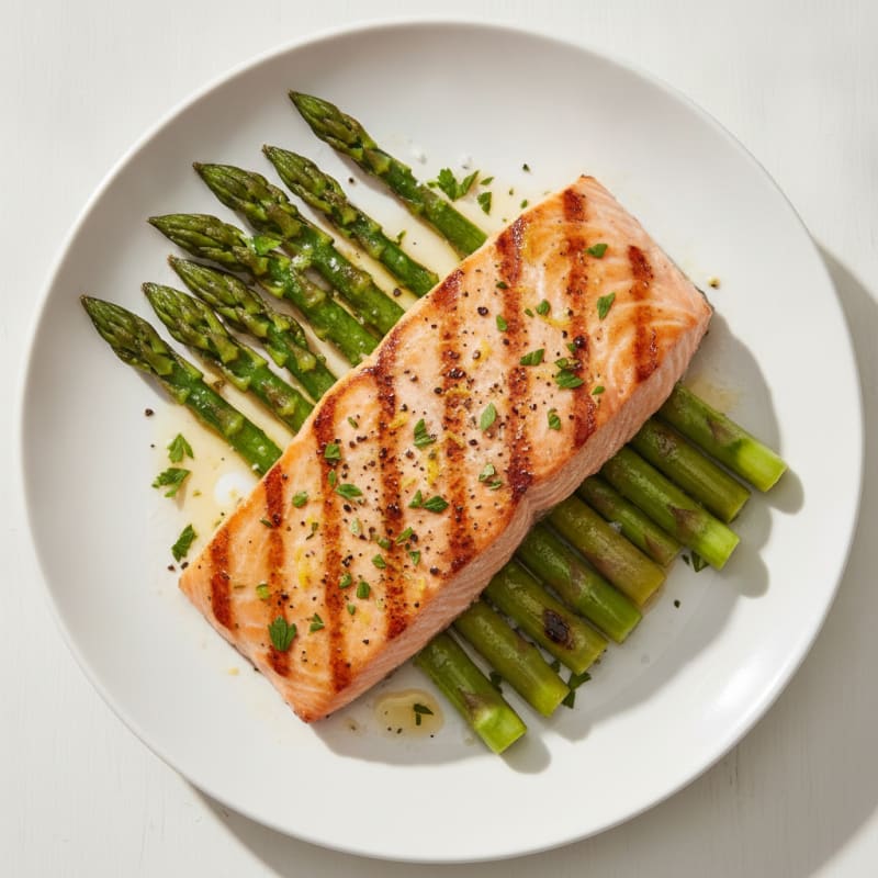 Lemon Herb Grilled Salmon with Asparagus