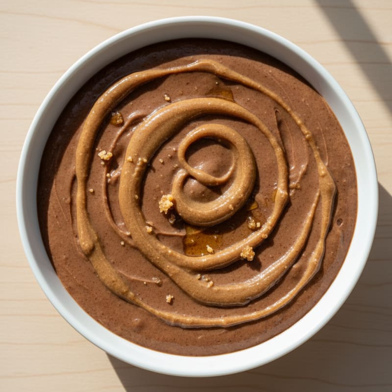 Silky Chocolate Protein Pudding with Almond Butter Swirl