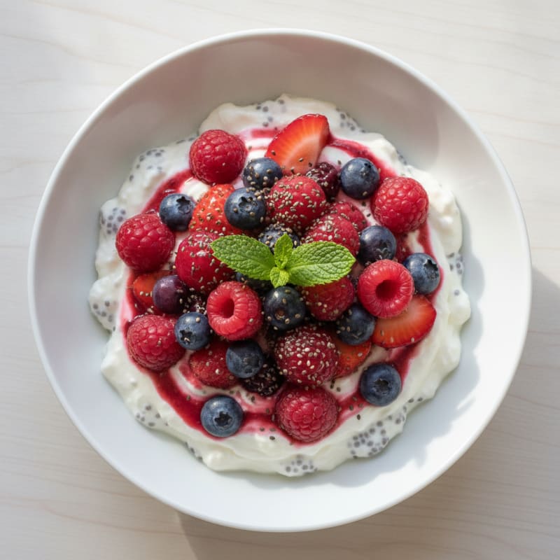 Creamy Greek Yogurt Protein Parfait with Chia and Berries