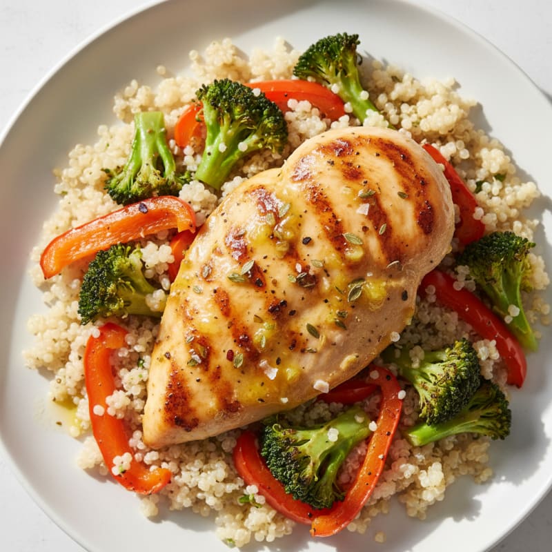 Lemon-Herb Chicken with Quinoa and Veggies