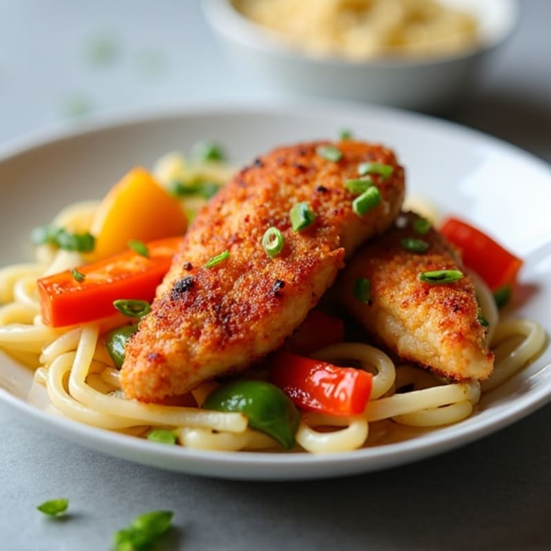 Crispy Sweet and Sour Chicken with Fresh Bell Peppers