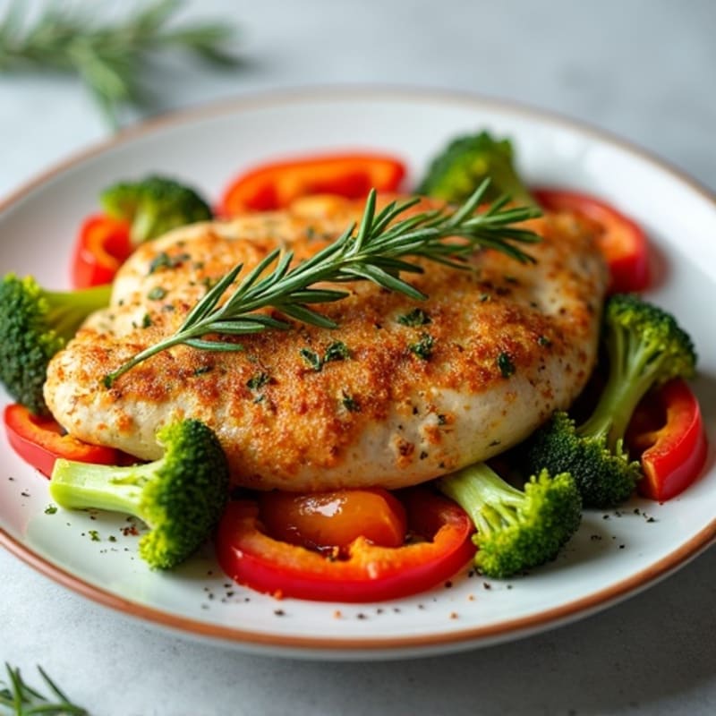 Herb-Crusted Baked Chicken with Roasted Vegetables
