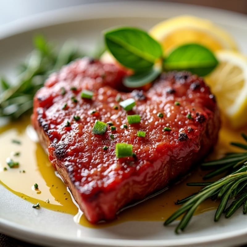 Crispy Pan-Seared Beef Heart with Garlic Herbs
