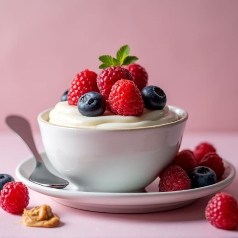 Silky Greek Yogurt Protein Pudding with Mixed Berries