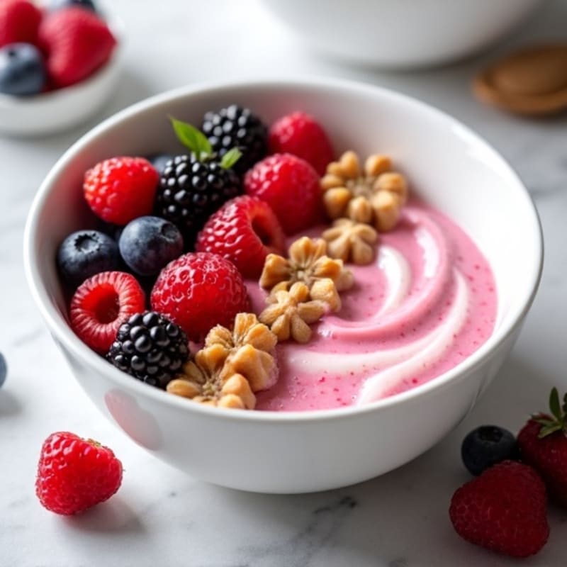 Silky Greek Yogurt Protein Bowl with Mixed Berries