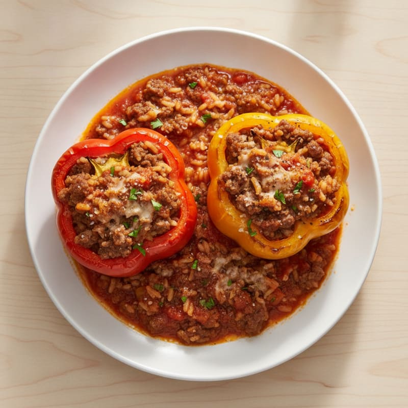 Beef and Rice Stuffed Bell Peppers