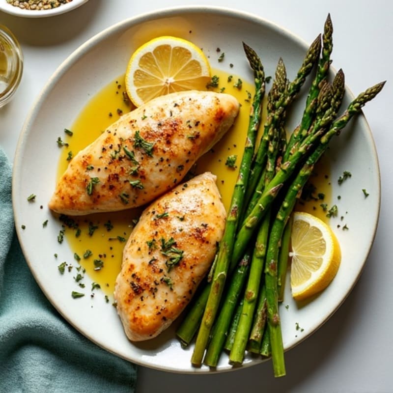 Sheet Pan Lemon Herb Chicken and Crispy Asparagus
