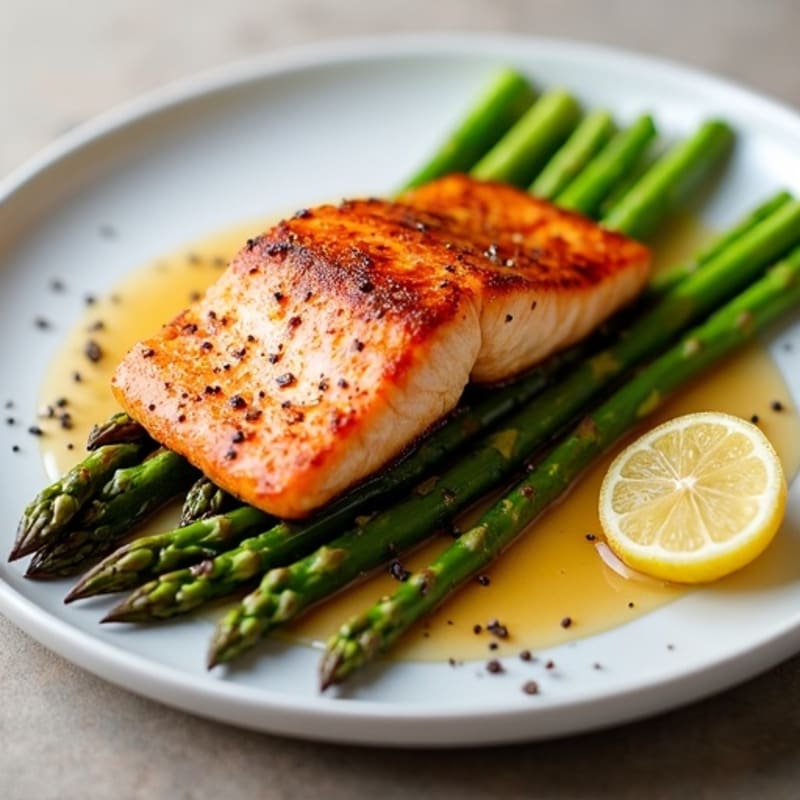 Maple Glazed Salmon with Roasted Asparagus