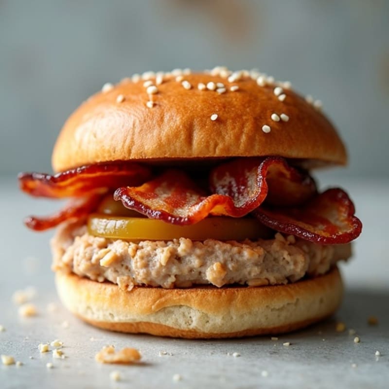 Lean Turkey-Bacon Burger with Caramelized Onions