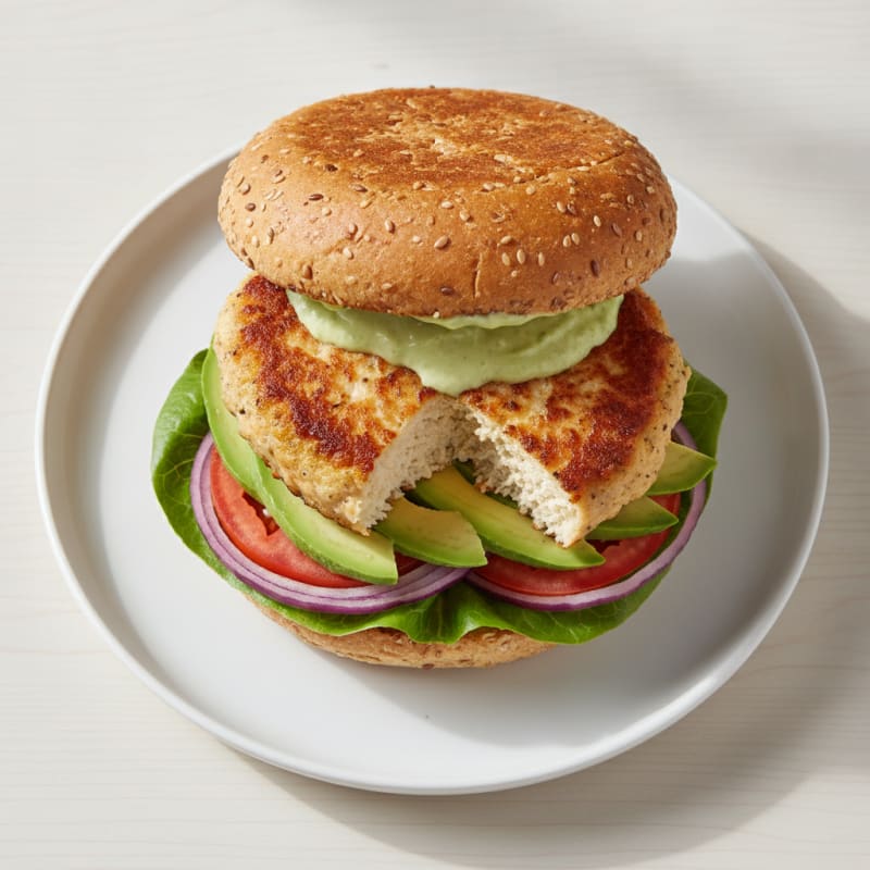 Chicken Patty Burger with Toasted Bun