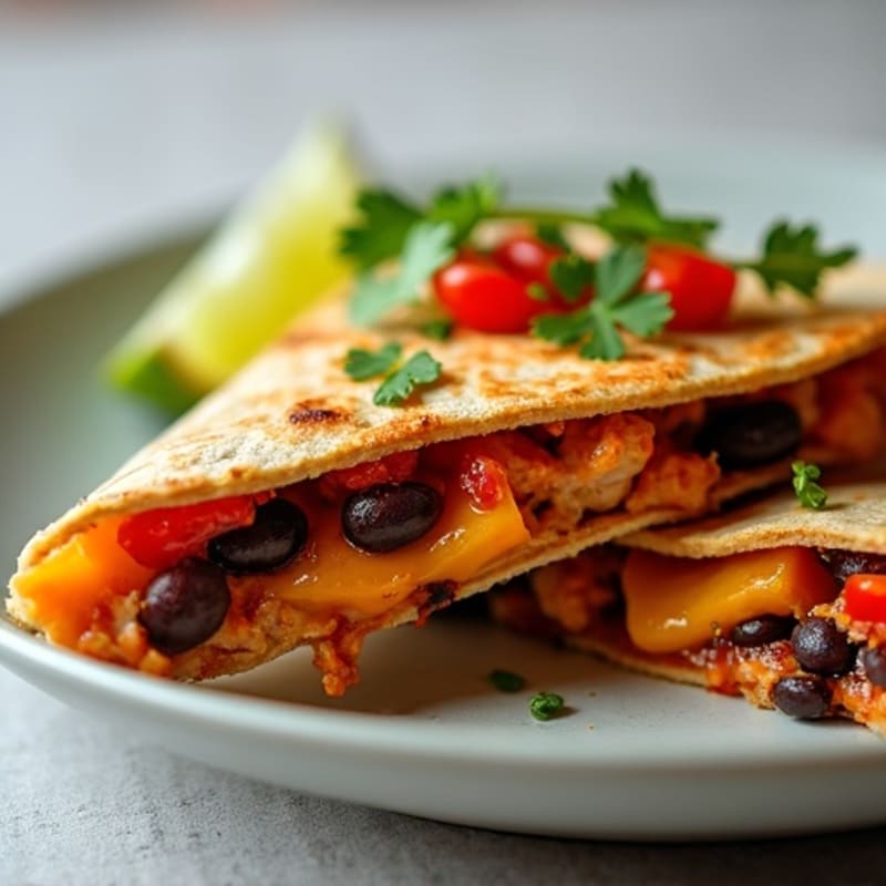 Smoky BBQ Chicken and Black Bean Quesadilla