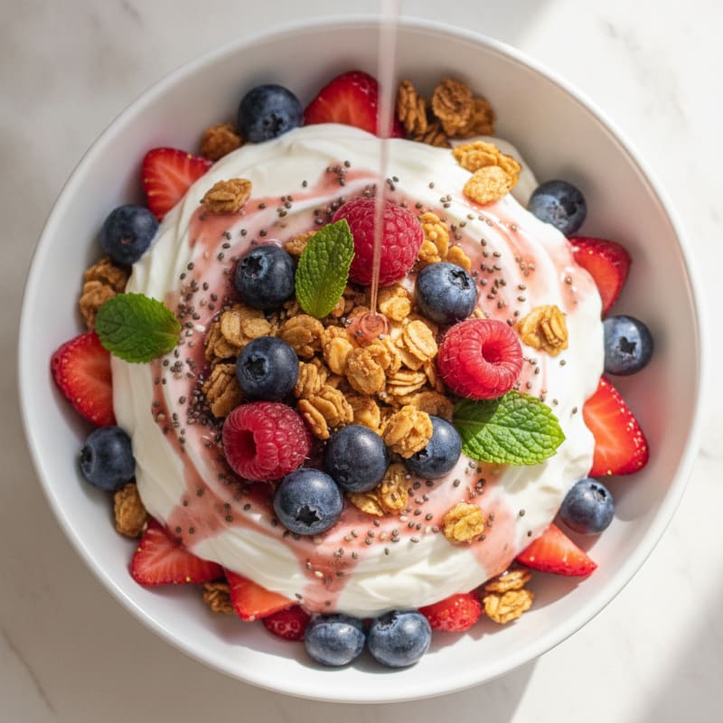 Creamy Greek Yogurt Protein Parfait with Mixed Berries