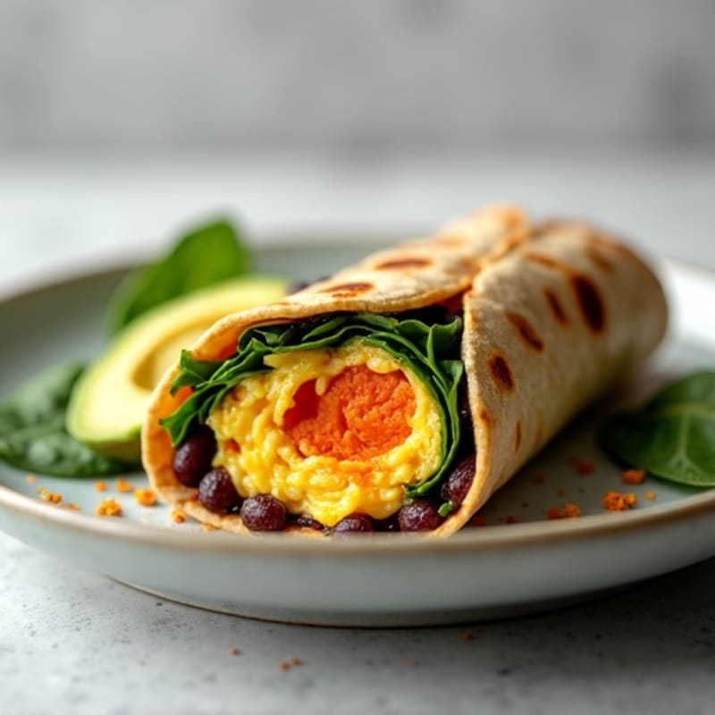 Protein-Packed Sweet Potato Black Bean Breakfast Burrito