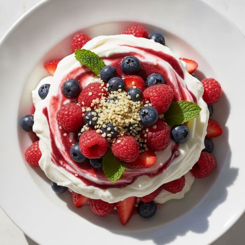 Greek Yogurt Protein Parfait with Mixed Berries
