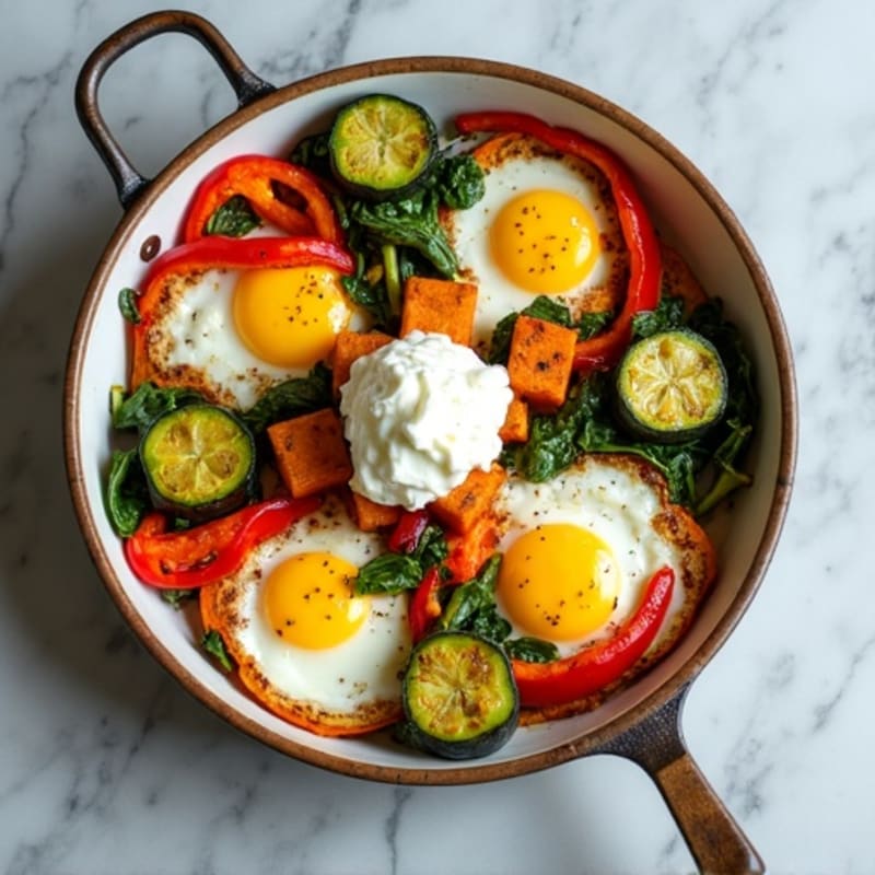 Sheet Pan Roasted Veggie and Egg Bake