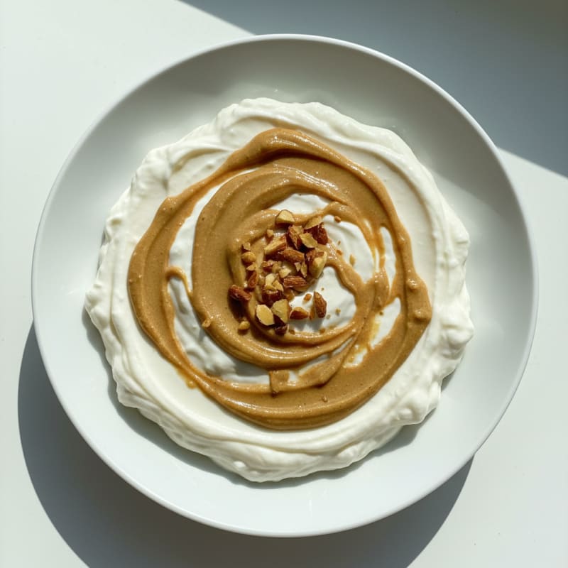 Silky Greek Yogurt Protein Pudding with Almond Butter Swirl