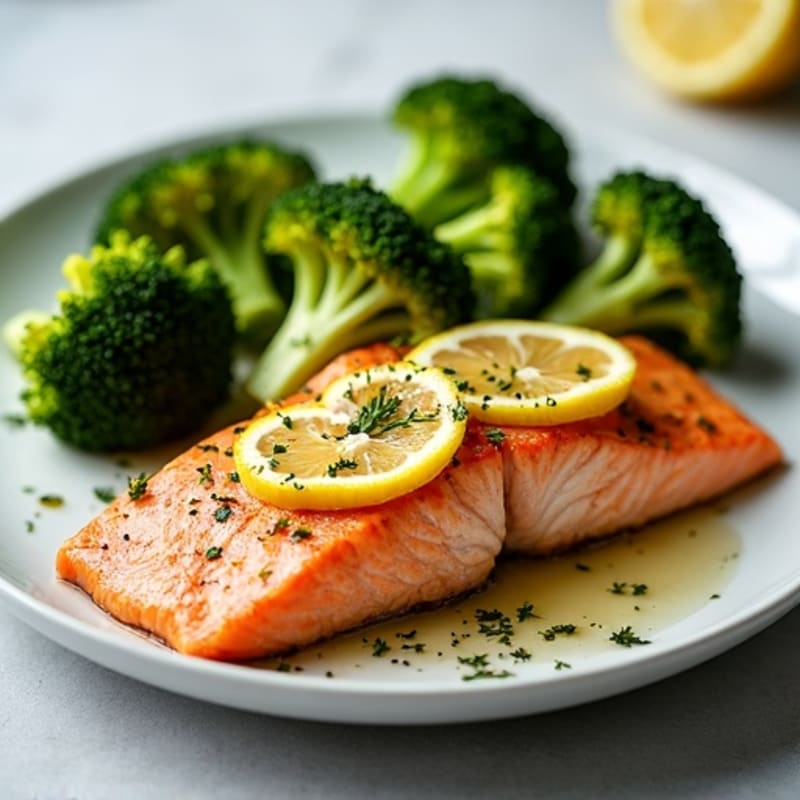 Sheet Pan Lemon-Herb Salmon with Roasted Broccoli