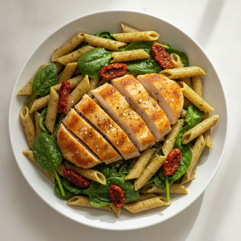 Pesto Chicken with Sundried Tomato Pasta