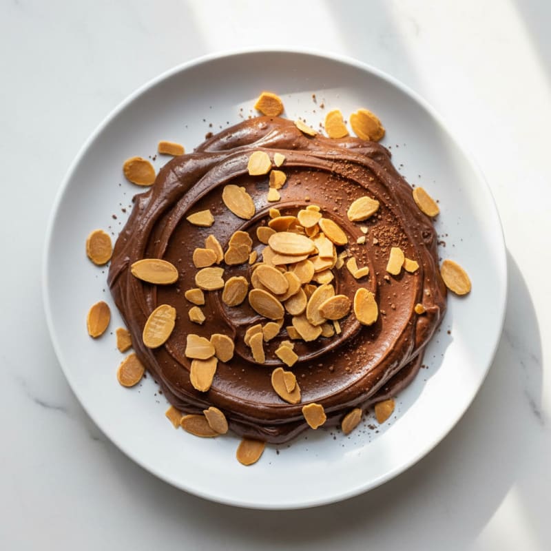Silky Chocolate Protein Pudding with Toasted Almonds