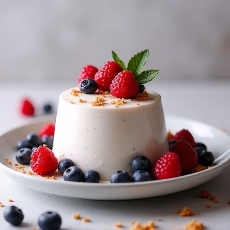 Silky Greek Yogurt Protein Pudding with Mixed Berries