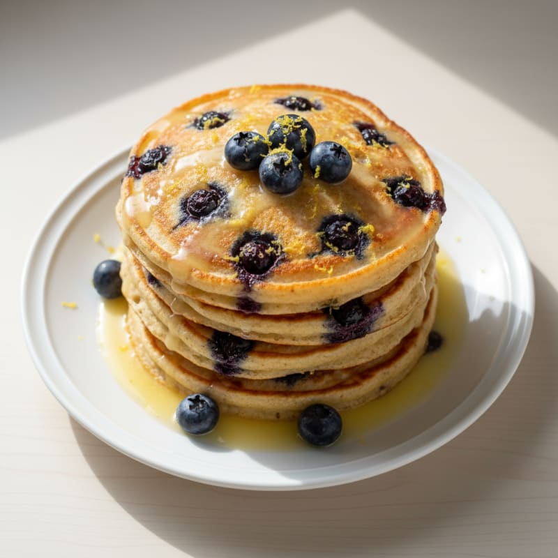 Blueberry Ricotta Pancakes with Lemon Zest