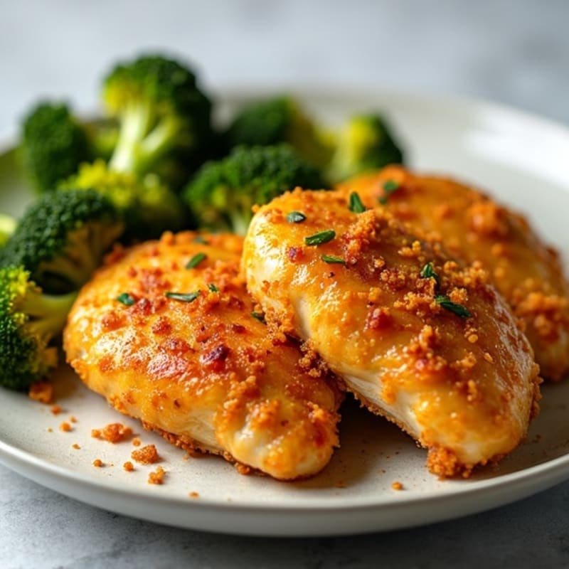 Crispy Orange Chicken with Roasted Broccoli