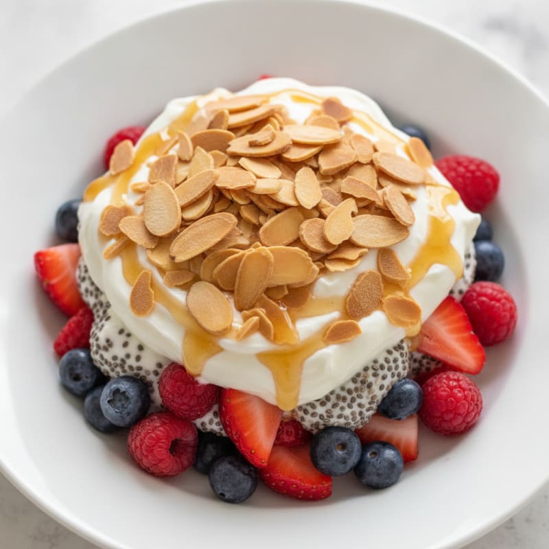 Greek Yogurt Protein Parfait with Mixed Berries