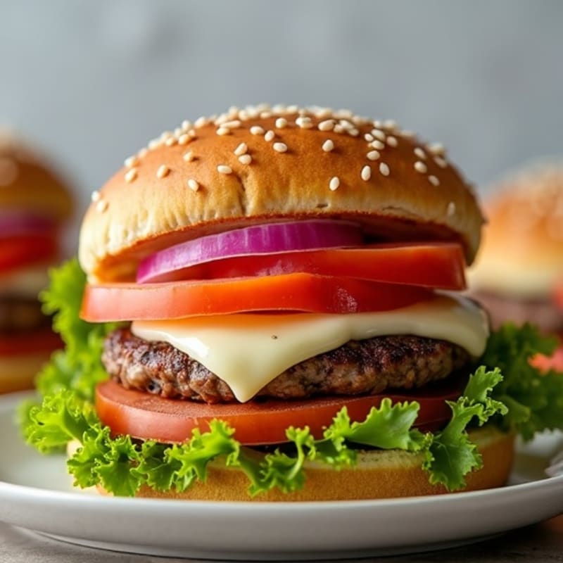 Crispy Mozzarella-Stuffed Lean Beef Burger