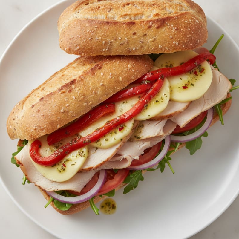 Italian Turkey Sub with Roasted Peppers