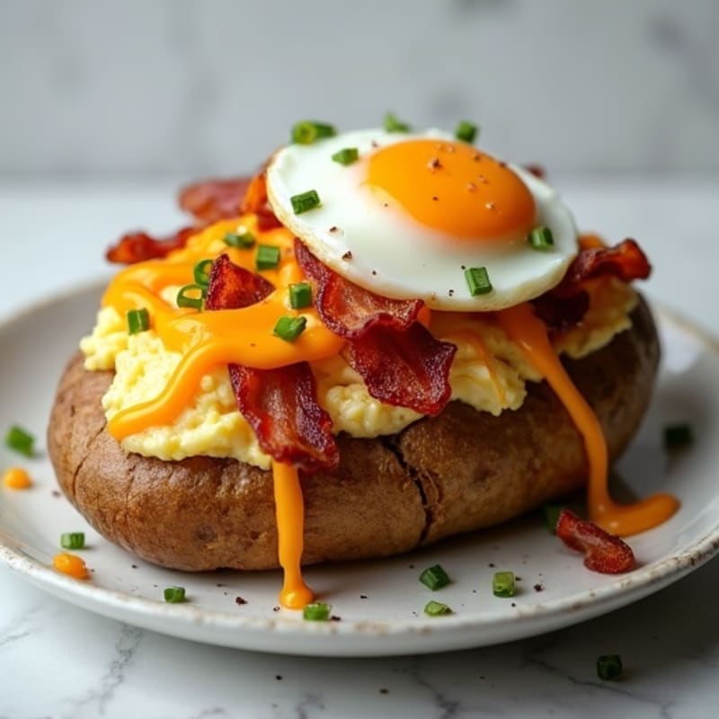Loaded Baked Potato with Crispy Lean Bacon and Creamy Cheese
