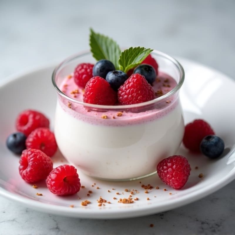 Greek Yogurt Protein Mousse with Mixed Berries